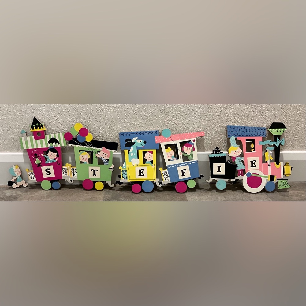 VINTAGE DOLLY TOY'S PIN-UP TRAIN WALL DECORATION TRAINS BABY CHILD ROOM STEFIE